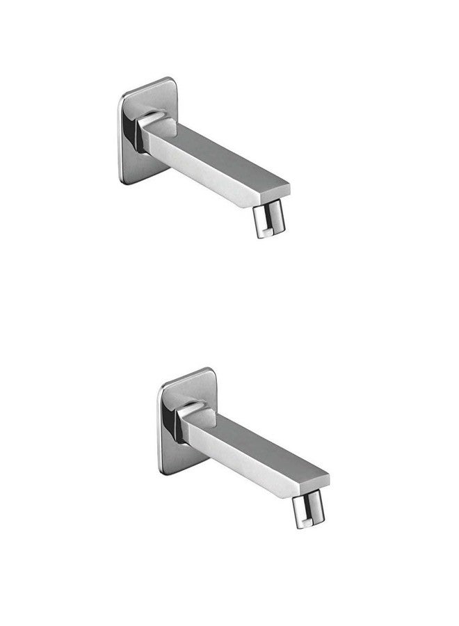 ZAP Brass Wall Spout Brass Bath Tub Spout with Wall Flange | High Flow -Arch (Standard Size, Silver) (Standard, 2)